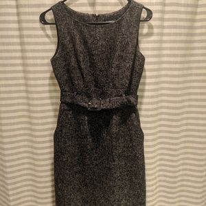 Sleeveless boucle sheath dress